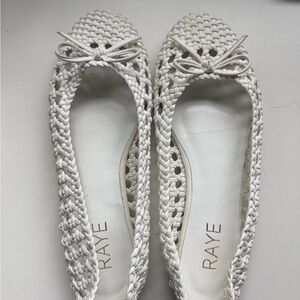 RAYE Ivory Woven flats